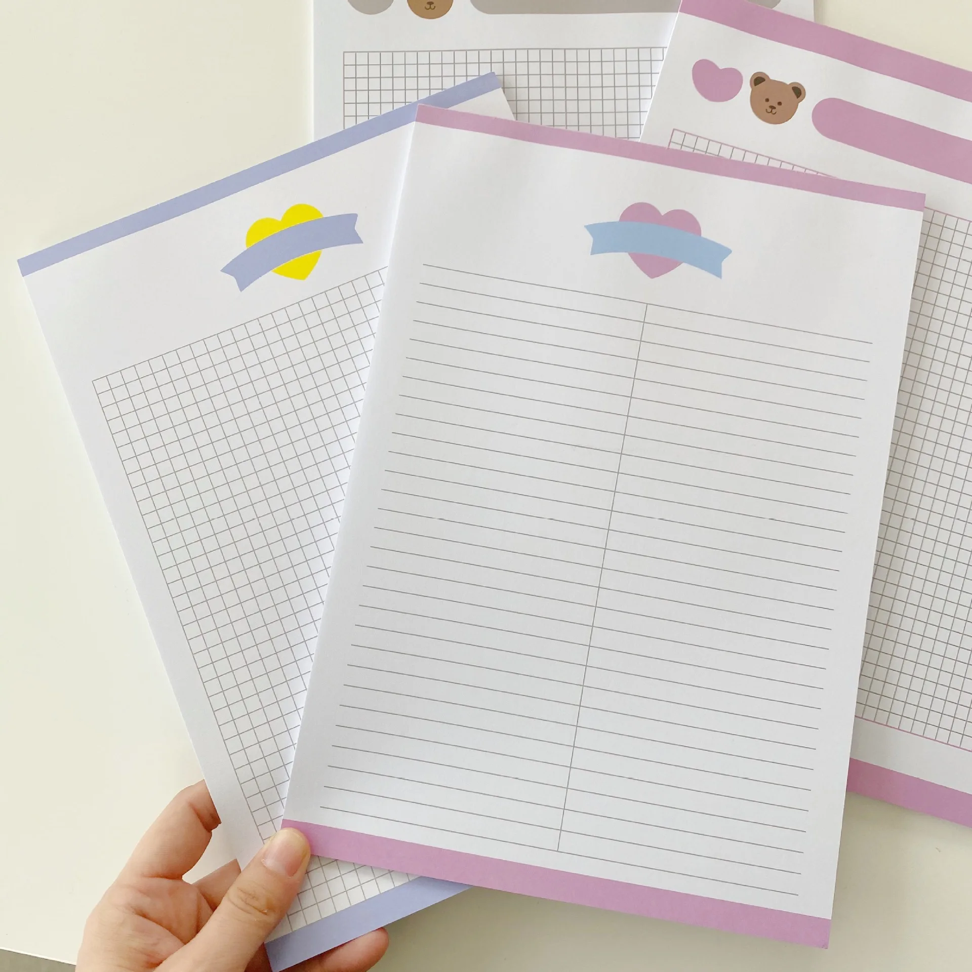 Ins Cartoon Bear Love Memo Pad 30 Sheets B5 Grid Horizontal Line Student Learning Note Paper Diary Notebook Kawaii Stationery