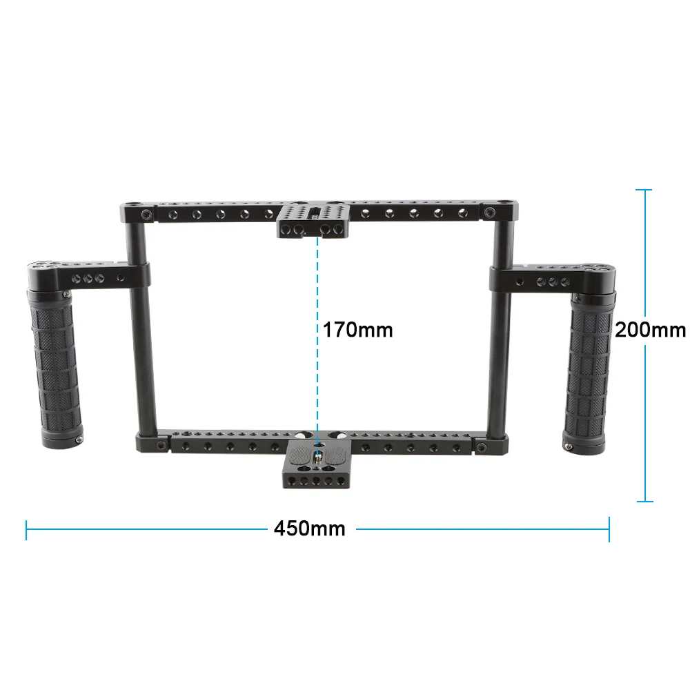 HDRIG Volle-rahmen Kamera Käfig Mit Gummi Griffe Grundplatte Top Platte Für große DSLR Für Panasonic GH5 / GH4 / GH3