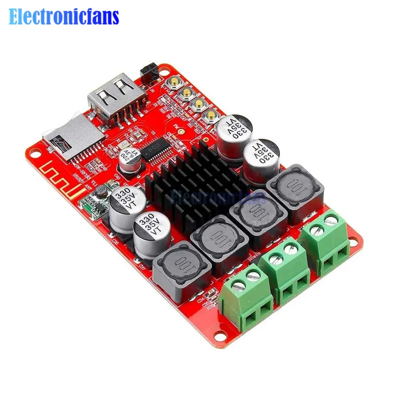 TPA3116 50W+50W Bluetooth Receiver Digital Audio Amplifier Board TF card U disk player FM Radio DC 8-26V with Remote Control