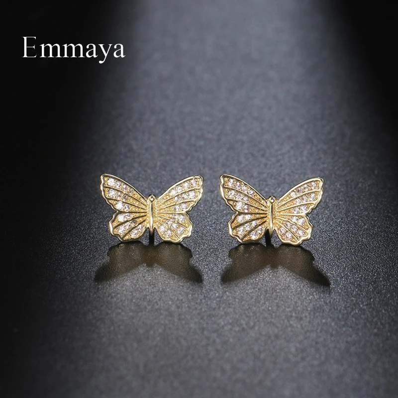 Emmaya New Fashion Butterfly Appearance Earring With High Quality Zirconia Jewelry Banquet Distinctive Cute Ornament