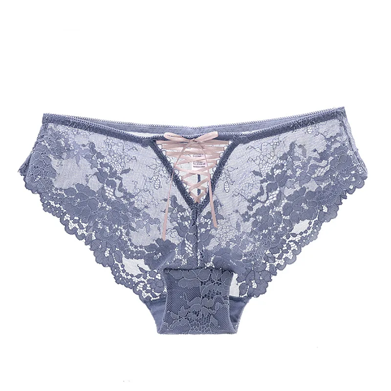 

Sexy Transparent Panties Women Bandage Lace Low-waist Briefs Hollow Out Underwear Ladies Intimates G String Lingerie