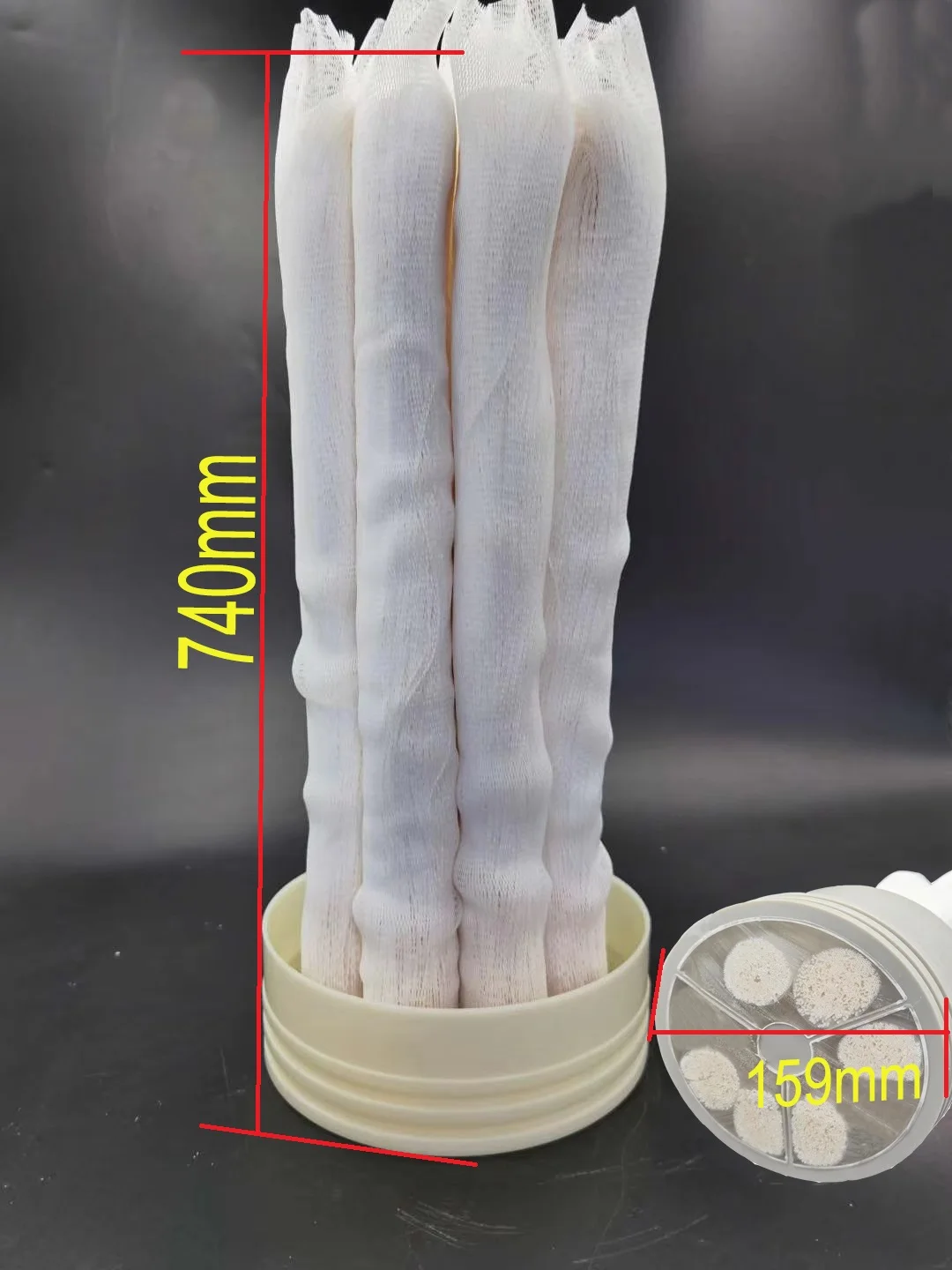 Wersja B Di:159*8000L/h Zamiennik membrany UF PVDF/wkład UF Ciśnienie zewnętrzne 0,01 mikrona Di:159*740mm pasuje do QY-WH8000L