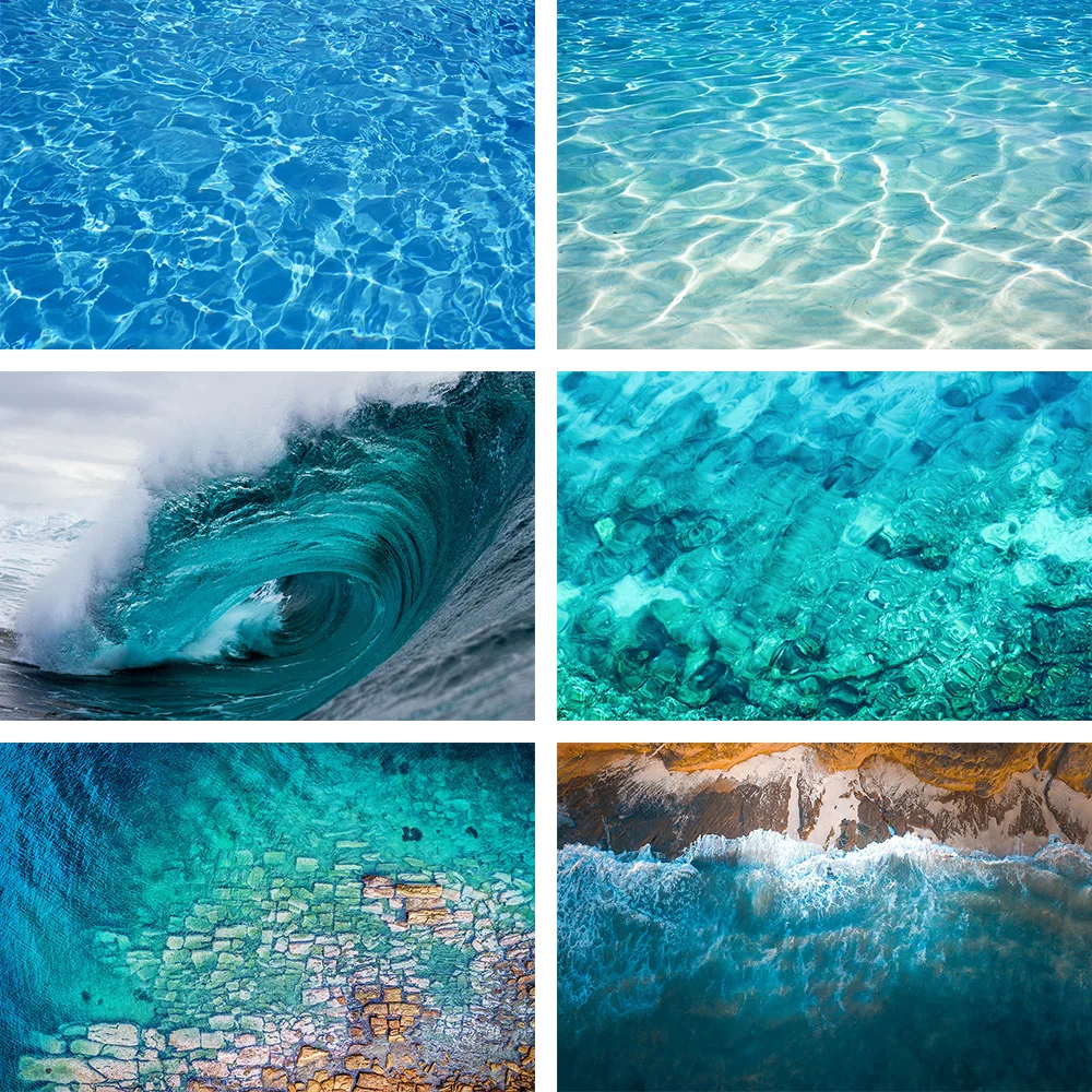 

Mehofond Summer Backdrops For Photography Sea Water Surface Wave Baby Children Birthday Party Scenic Photo Backgrounds Photocall