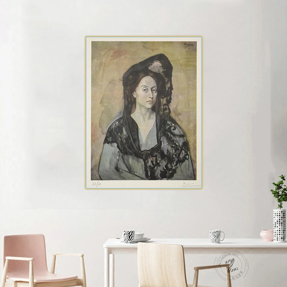 Citon Pablo Picasso《Portrait of Mrs.Benedetta Canals,1905》Canvas Oil Painting Poster Painting Picture Wall Decor Home Decoration