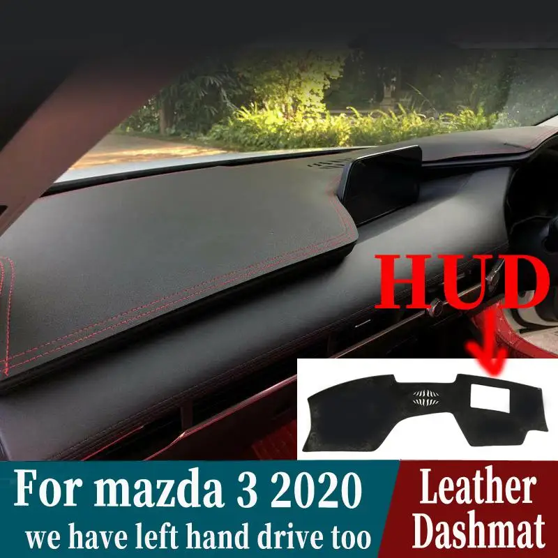 

For Mazda 3 Mazda3 Axela BP 2019 2020 2021 Leather Dashmat Dashboard Cover Pad Dash Mat Carpet Car Styling Accessories