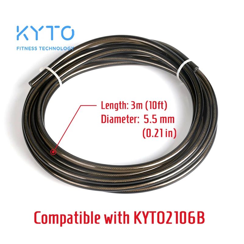 

Steel rope coated with a PVC sleeve for protection compatible with KYTO2106B 10ft length