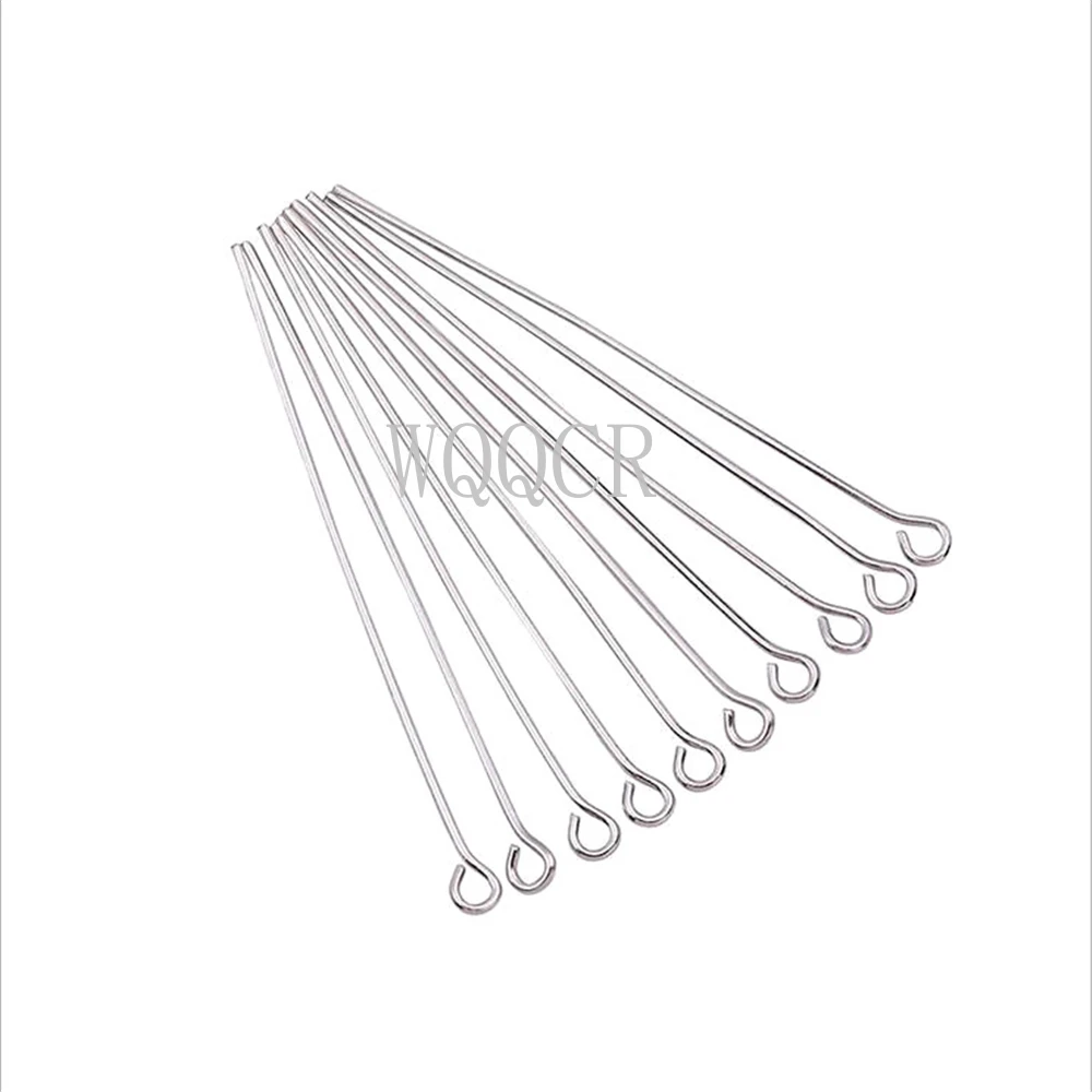 925 Sterling Silver 100pcs 14-70mm Heads Eye Flat Head Pin for Jewelry Making Findings Accessories Wholesale Earrings Supplies