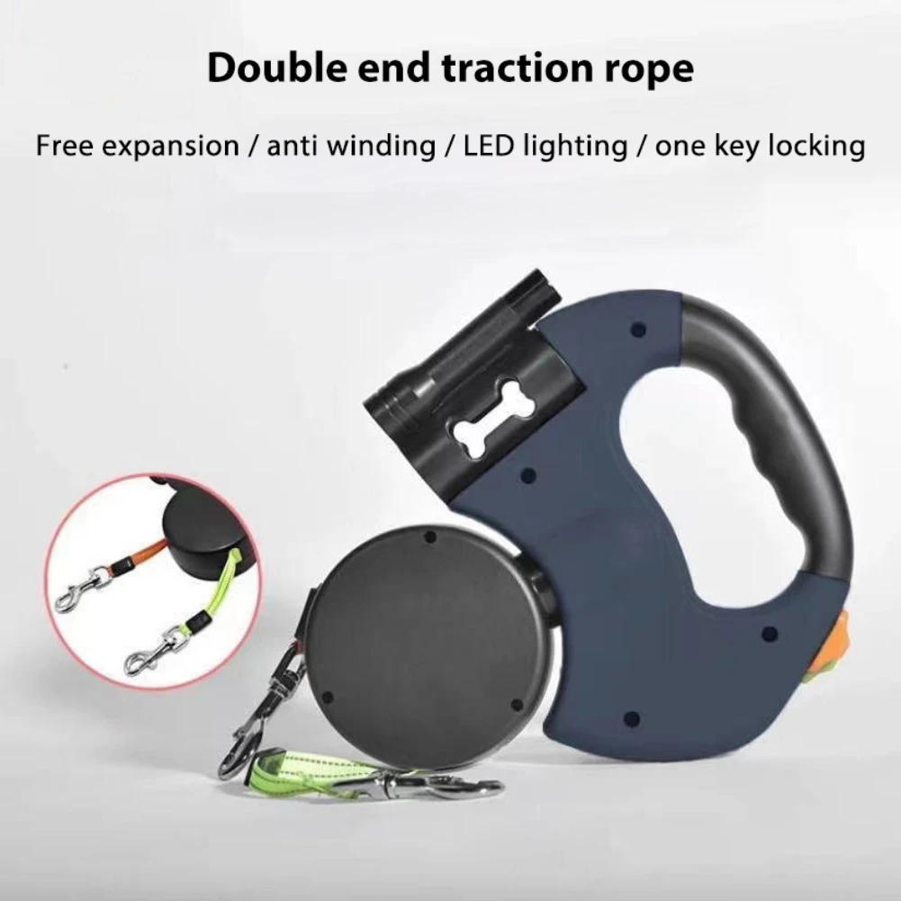 Double Dog Leash Retractable Roulette Leash Pet Walking Lead Small And Big Dog Traction Rope 3M Long Leashes For Two Dogs 3