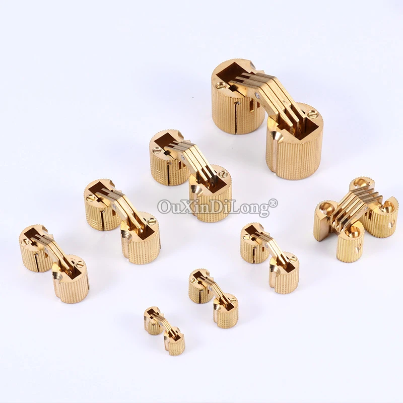 

DHL Shipping 1000PCS/LOT Brass Invisible Hidden Furniture Hinges Cabinet Door Caravan Worktops Hinges Wood Boxes Cabinet Hinges