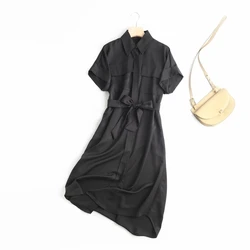 Jenny&Dave Summer Dress Women Vestidos De Fiesta De Noche England Style Office Lady Black Simple Fashion  Vestidos Party Dress