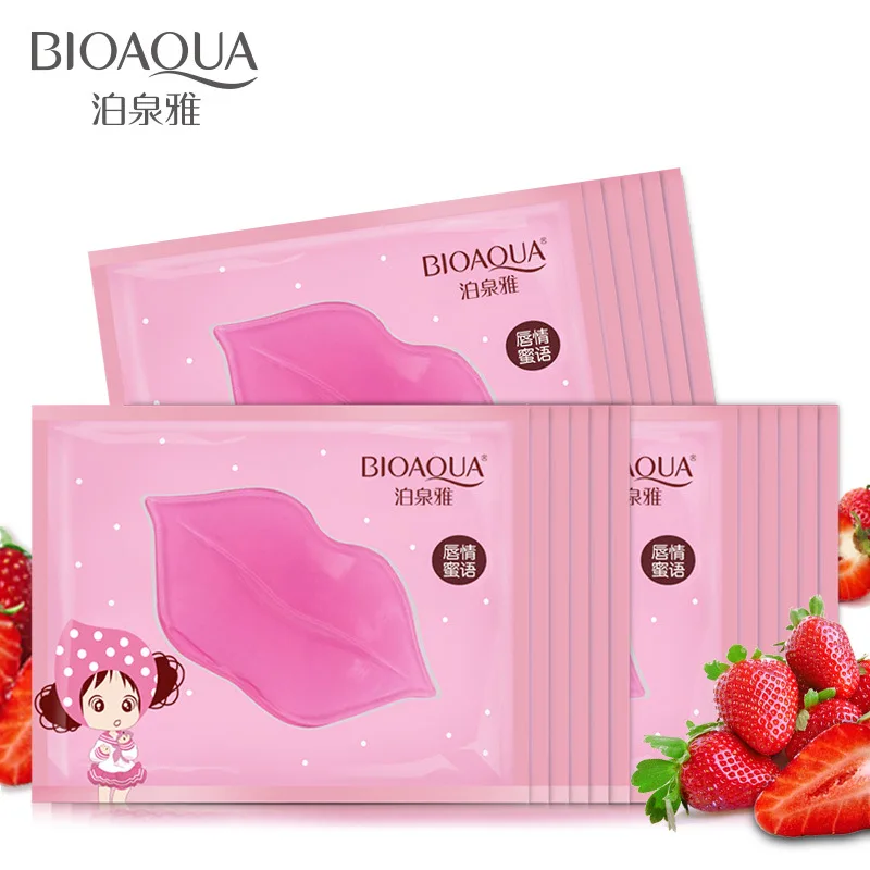 

BIOAQUA Collagen LipMask Moisturizing Essence Lip Care Pads Anti Ageing Wrinkle Patch Pad Gel for Makeup Skin Care Crystal 10Pcs