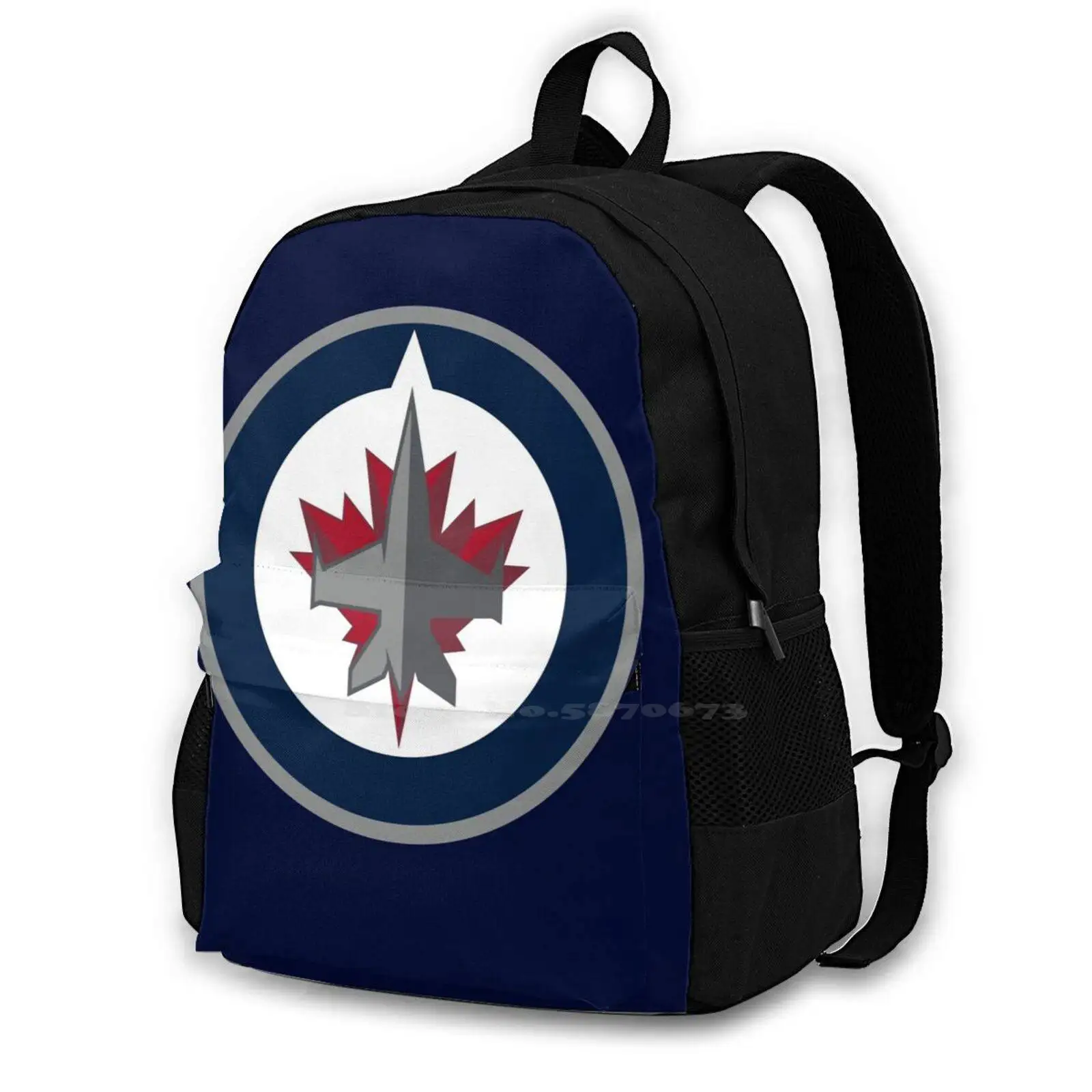 Jets-Winnipeg School Bag Big Capacity Backpack Laptop 15 Inch Logo City