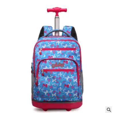 School bags On wheels travel Trolley bag for teenagers 18 inch Wheeled backpacks kids Children School Rolling backpack for girl