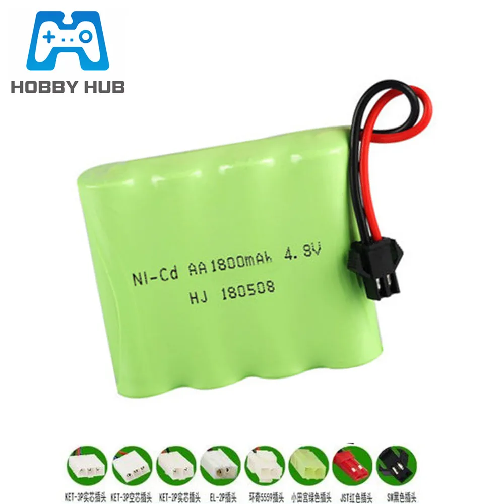 1800mah 4.8v Rechargeable Battery For Rc toys Cars Tanks Robots Boats Guns nicd 4.8v Rechargeable Battery AA Battery Pack 1Pcs