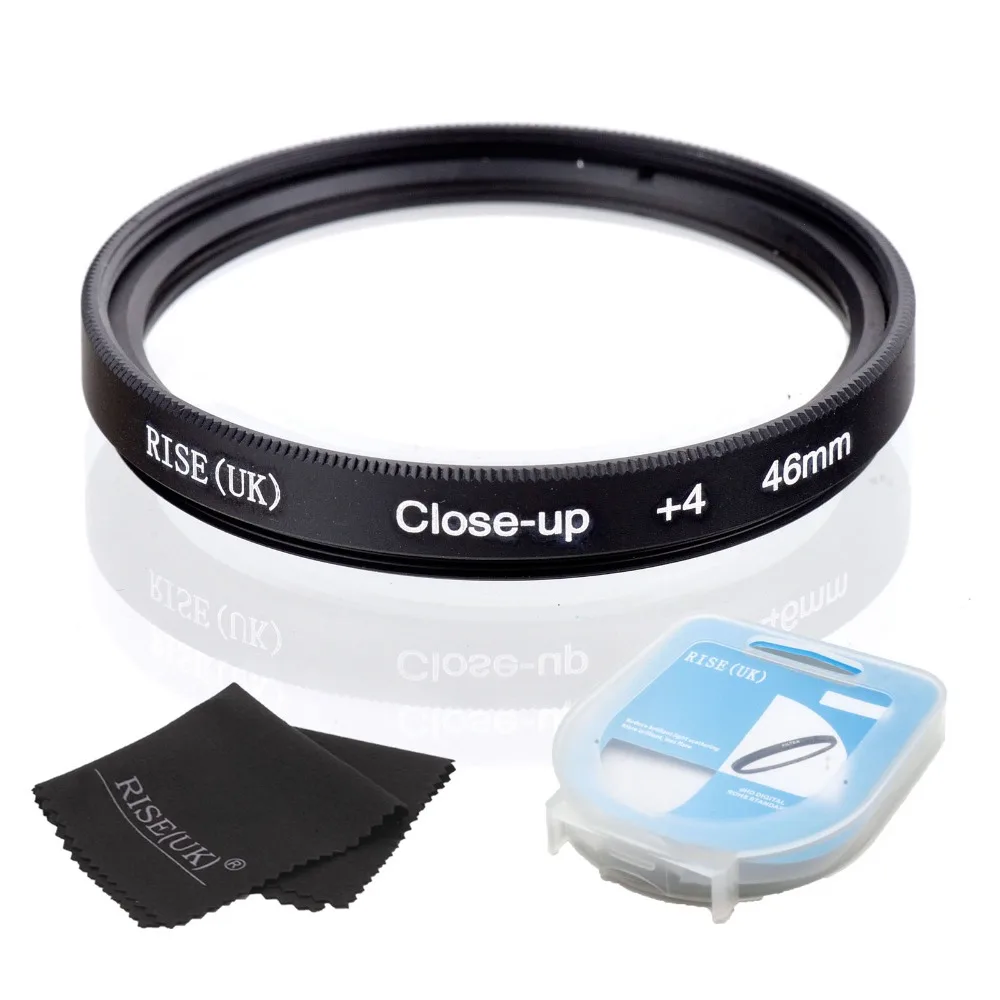 HOT SALE RISE(UK) 46mm Close-Up +4 Macro Lens Filter for Nikon Canon SLR DSLR Camera + filter case + gift