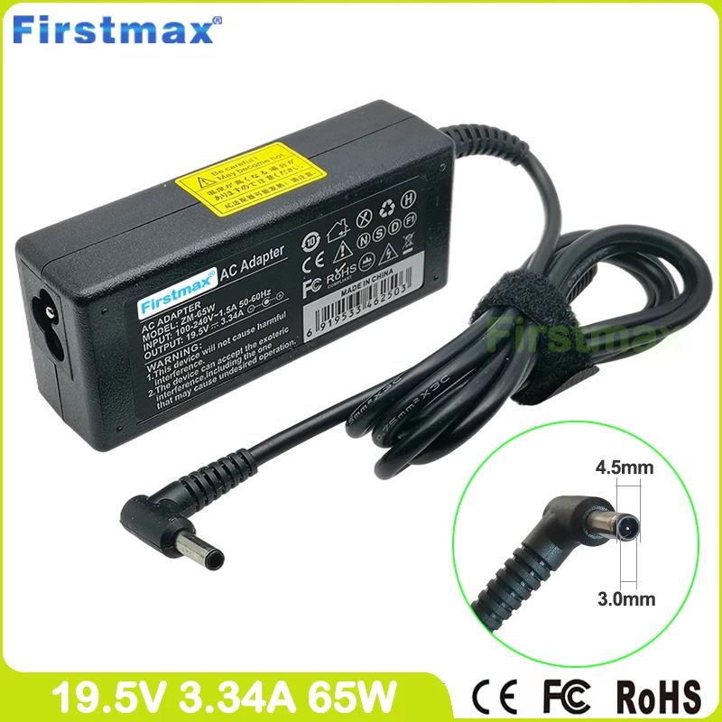 

Power adapter 19.5V 3.34A 65W for Dell laptop charger Inspiron 15 3565 3567 3568 3576 5565 5570 5575 7573 7586 Latitude 14 3490