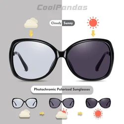 2026 Photochromic Polarized Lady Sunglasses Vintage Big Shades For Women Cat Eye Sun Glasses Fashion Eyewear UV400 gafas de sol