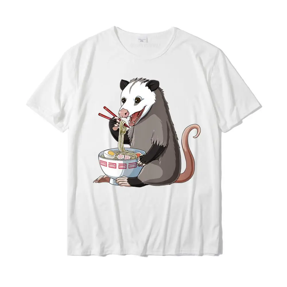 T-Shirt col rond pour homme, confortable et humoristique, Kawaii, Ramen Opossum, japonais