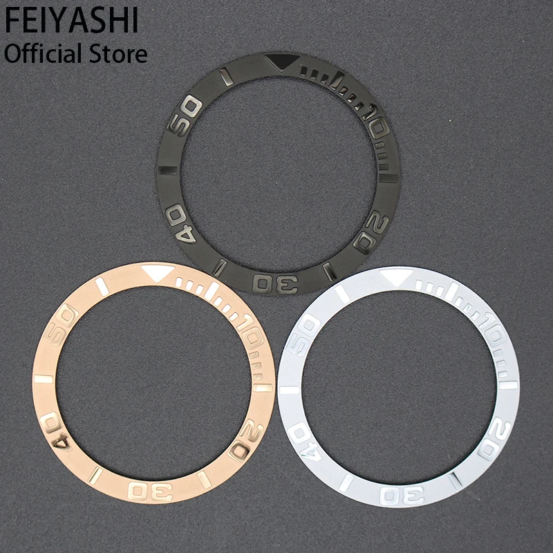 

FEIYASHI 38mm Black Ceramic Bezel Insert Men's Automatic Watches Rings For 40mm Luxury Vintage nh35 nh36 Cases Accessory Parts