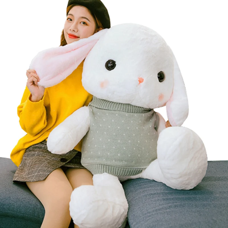 Dorimytrader Cuddly Cartoon Bunny Plush Toy Big Stuffed Anime Rabbit Doll Pillow Christmas Gift Decoration 41inch 105cm DY61843