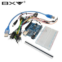 Starter Kit for Arduino Uno R3-Bundle of 5 Items: For Uno R3,Breadboard, Jumper Wires, USB Cable and 9V Battery Connector DIY