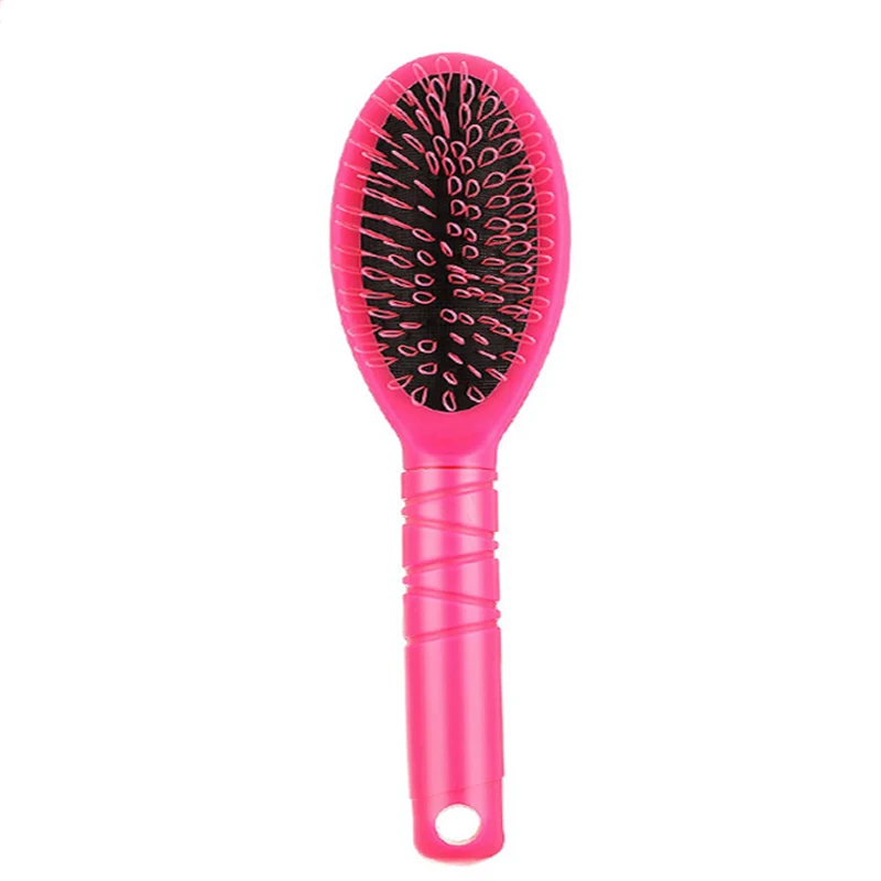 One Piece Brush Bristle Comb Massage Anti-Static Dark Brown Color Hair Extension Loop Brush Wig Care Comb Black Pink