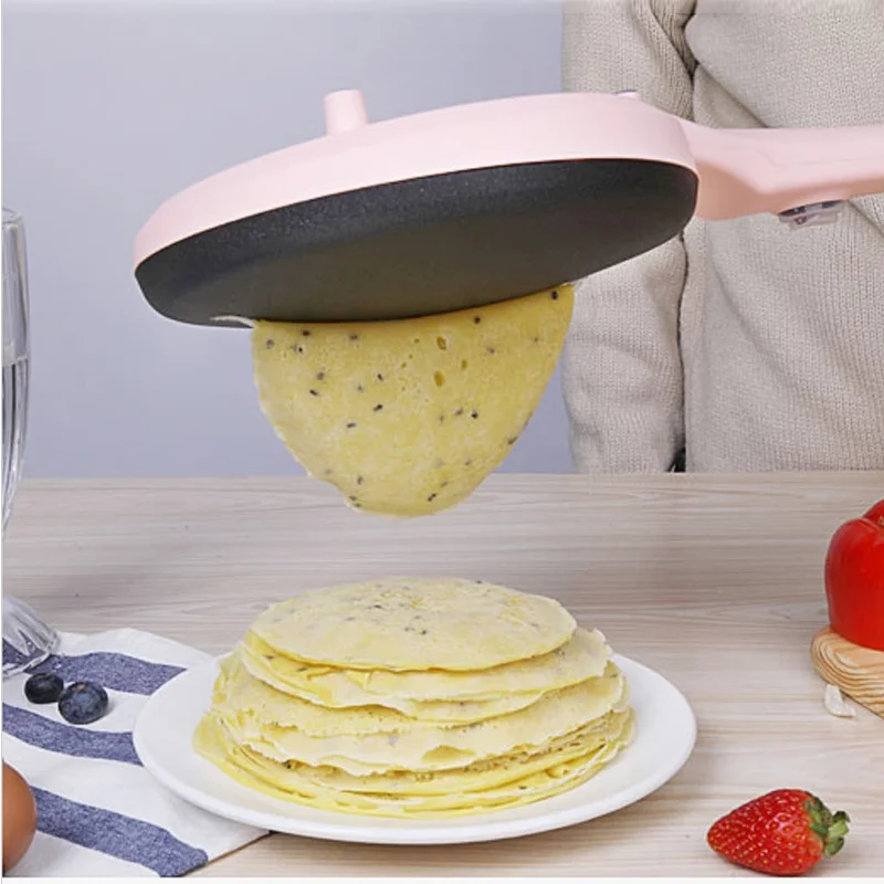 220V Automatische Non-stick Crêpe Pannenkoek Machine Pizza Maker Huishoudelijke Keuken Tool Elektrische Bakpan Eu/au/Uk/Us