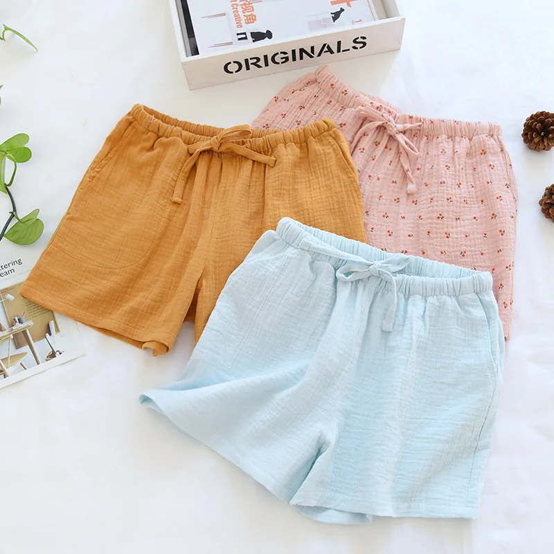 Summer new multi color crepe women\'s shorts loose leisure home Cool Short Pajamas beach pants