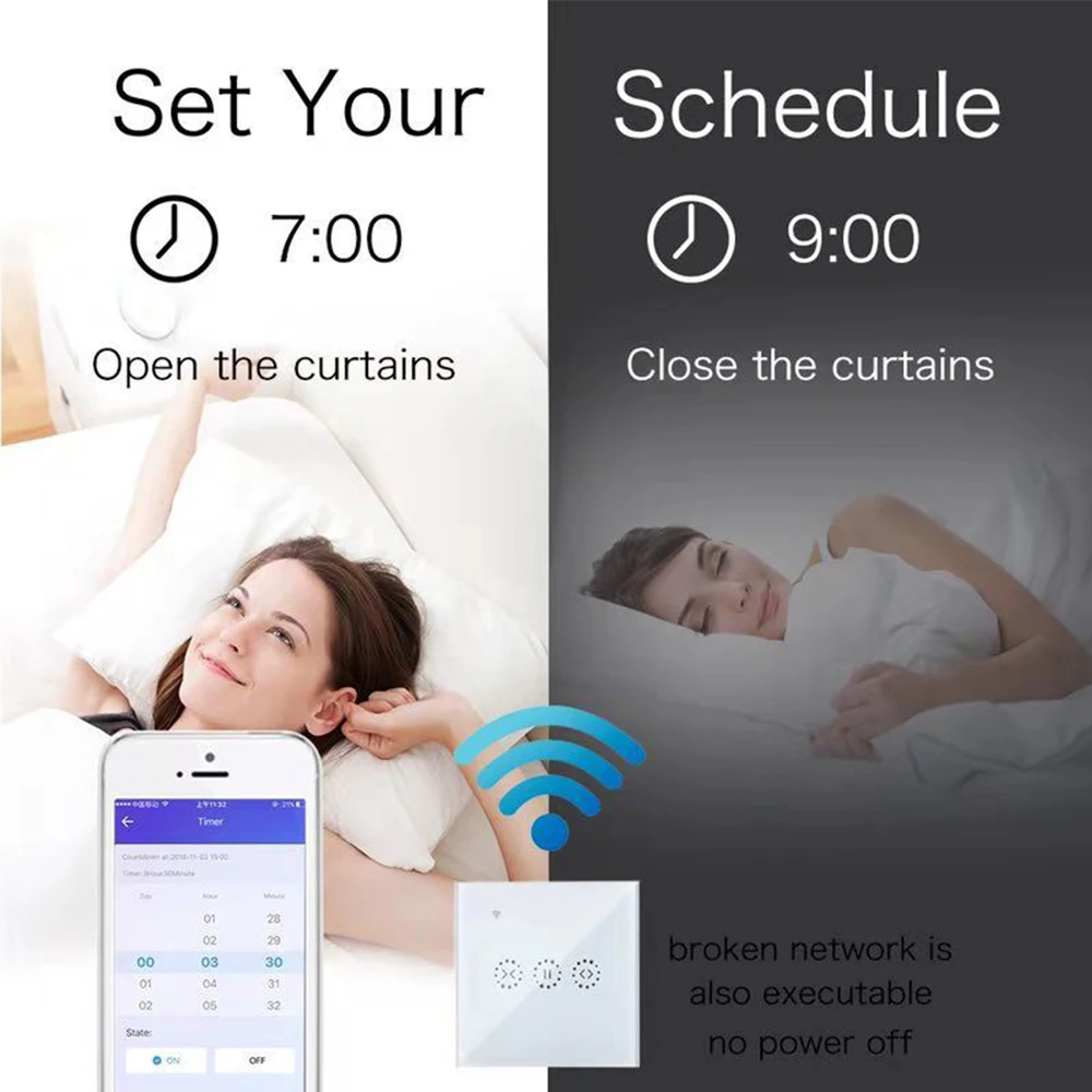 eWeLink-Interruptor de cortina con WiFi para persiana enrollable, Motor eléctrico para Google Home, Alexa y Echo, Control por voz, hogar inteligente, UE/EE. UU.
