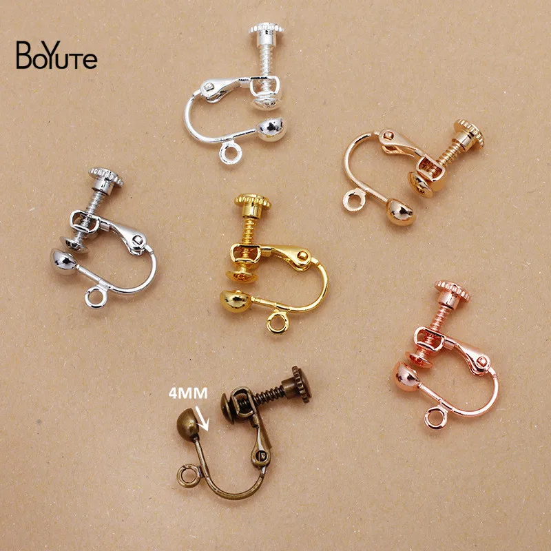 BoYuTe (50 Pieces/Lot) 13*19MM U Shape Metal Brass No Pierced Ear Clip Materials Diy Handmade Earrings  Jewelry Accessories