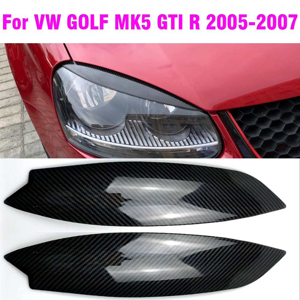 Gloss Black Headlights Modified Light Eyebrow Front Light Eeyebrow Trim Strip For VW Golf 5 GTI 2005 2006 2007