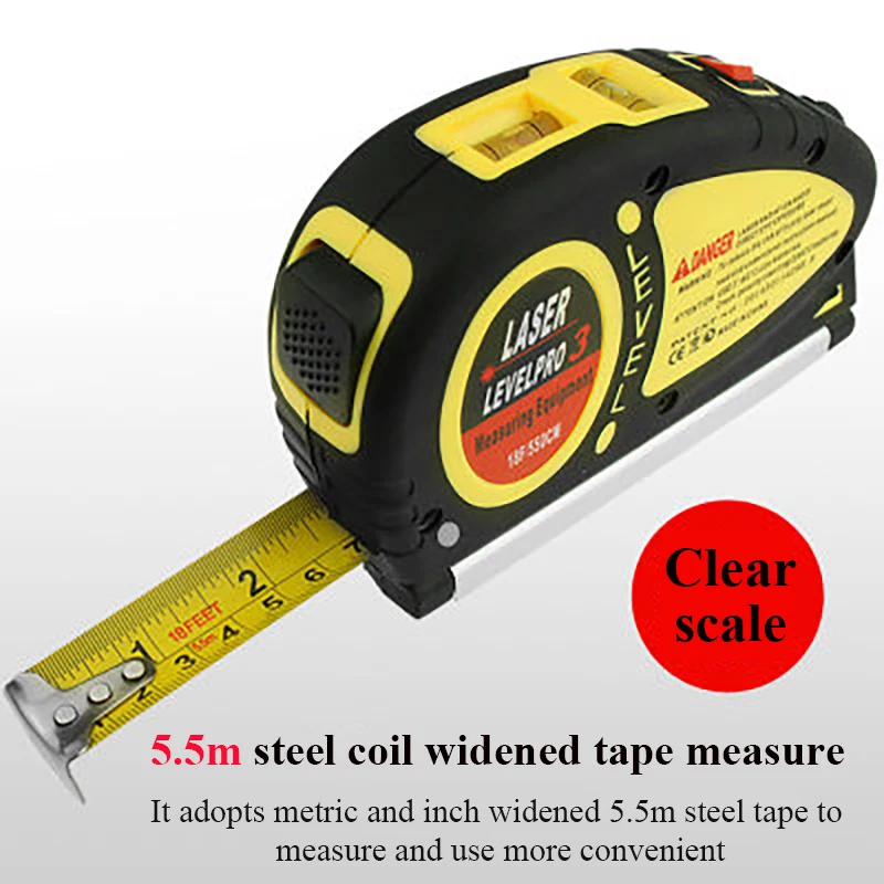 Infrared Laser Level Line Lasers Multipurpose Horizon Vertical Measure Tape Aligner Bubbles Ruler Measuring Diagnostic Tool