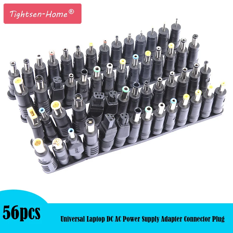 56 pcs/set Universal Plug 56pcs DC  Power 5.5x2.1mm DC head Jack Charger to Plug Power Adapter for Notebook Laptop High Quality