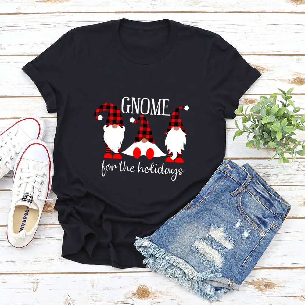 

Gnome for the holiday New Arrival Colored Print 100%Cotton Funny Christmas Shirt Christmas Gift New Year Shirt Dropshipping
