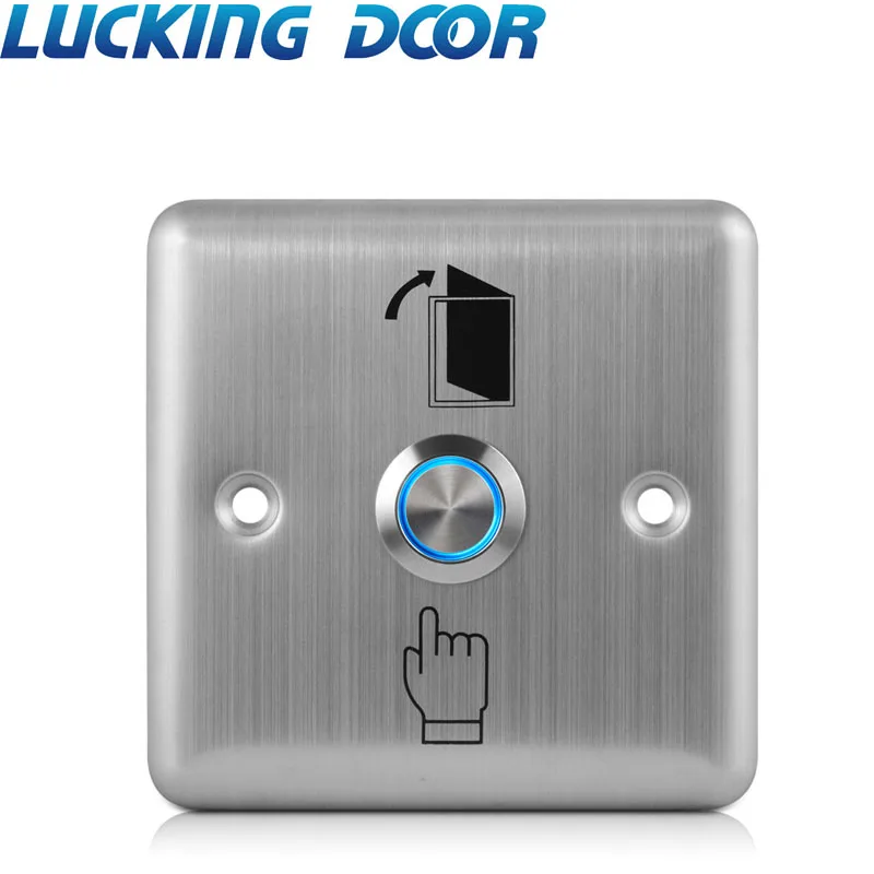 

86*86mm LED Backlight Stainless Steel Exit Button Push Switch Access Control button Door Sensor Opener Release CS10AL