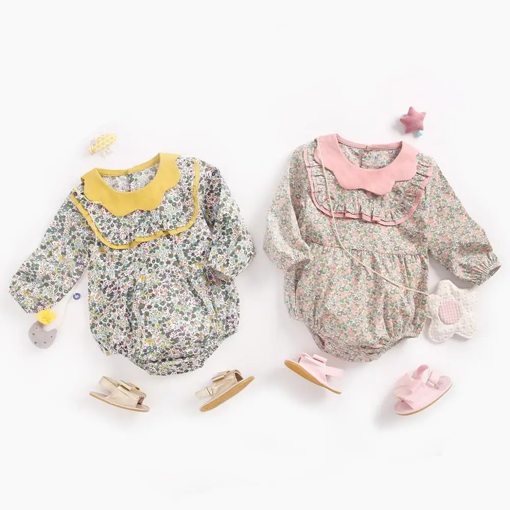 Sanlutoz Flower Long Sleeve Baby Girls Bodysuits Princess Cotton Infants Girls Clothes Casual Autumn Baby Clothing Onesies