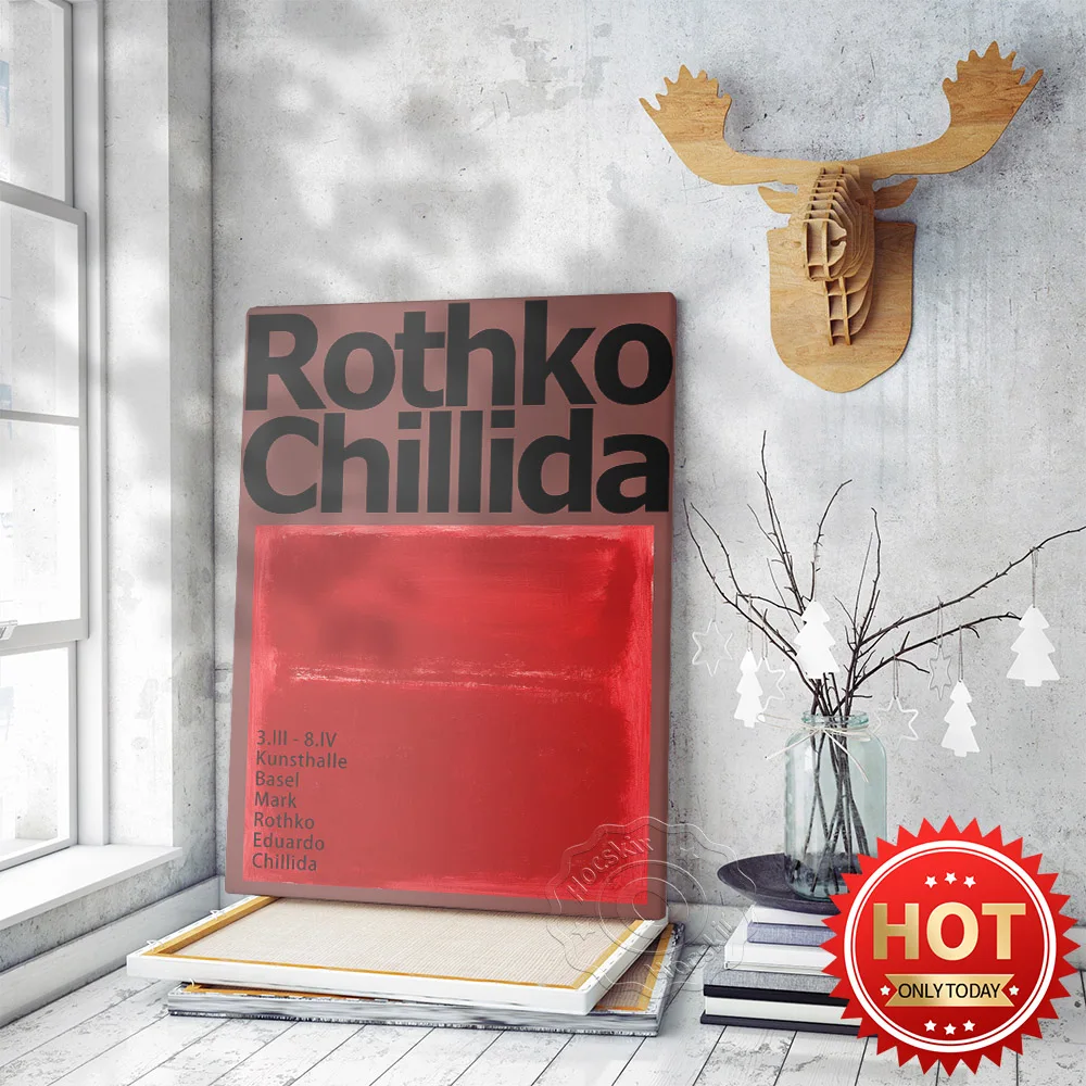 Mark Rothko Exhibition Museum Poster, Rothko Chillida Wall Art Stickers, Gallery Decor Poster, Mark Vintagetation Wall Stickers,