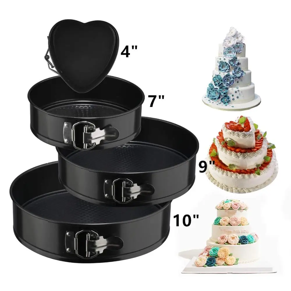 4/7/9/10inch Springform Pan Set Non-stick Cheesecake Pan Leakproof Round Cake Pan Bakeware Bake Tray Tins Parties Wedding