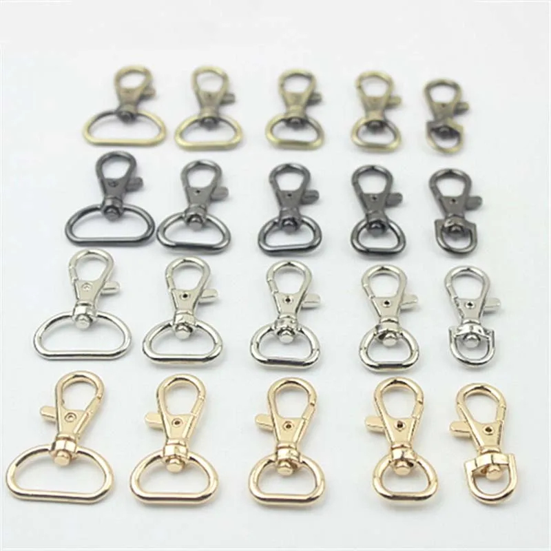 20pcs Swivel Lobster Leather Bag Handbag Purse Shoulder Strap Belt Clasp Clip Trigger Buckle Key Ring Dog Chain Collar Snap Hook