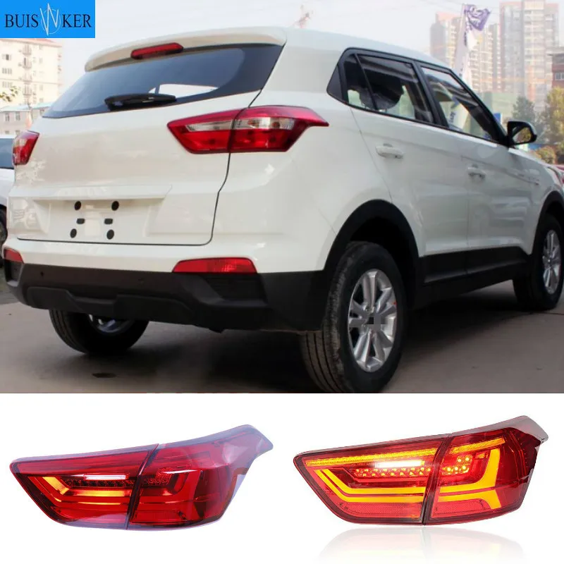 

2pcs For Hyundai creta ix25 2014 2015 2016 2017 LED DRL Rear Bumper tail light fog lamp Brake Warning car styling