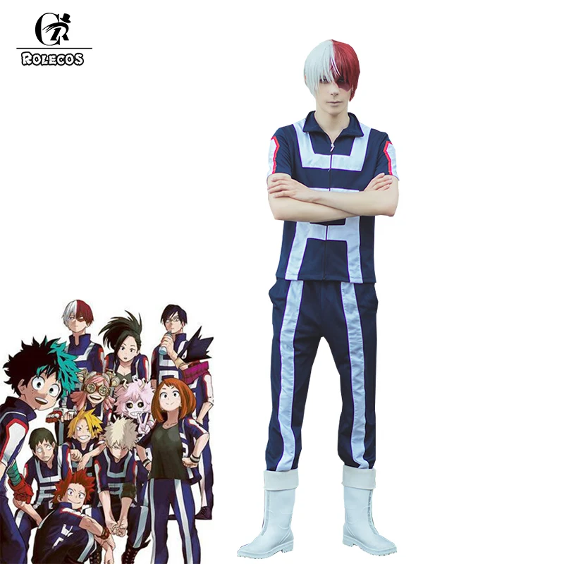 

ROLECOS Anime MHA Cosplay Costume Members Gym Suit High School Uniform BNHA Sports Outfit