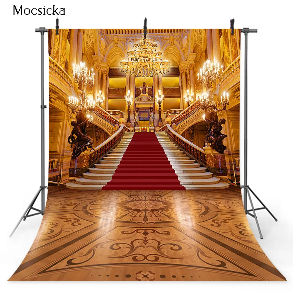 

Magnificent Palace Beauty and Beast Backdrop for Photography Castle Background for Photo Studio Red Carpet Adult Portrait Photos