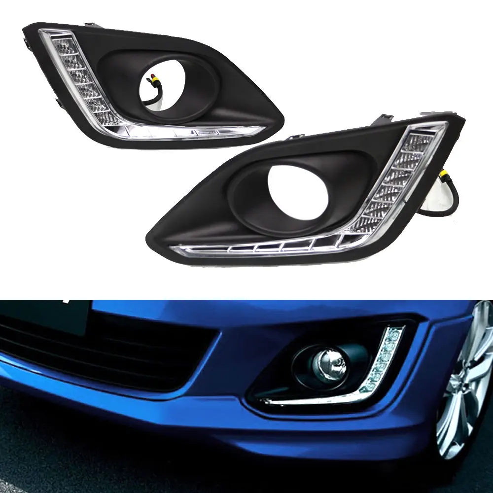 

Daytime Running Light DRL for Suzuki Swift 2014 2015 2016 Left and Right Fog Light Cover 12v White DRL Waterpfoof