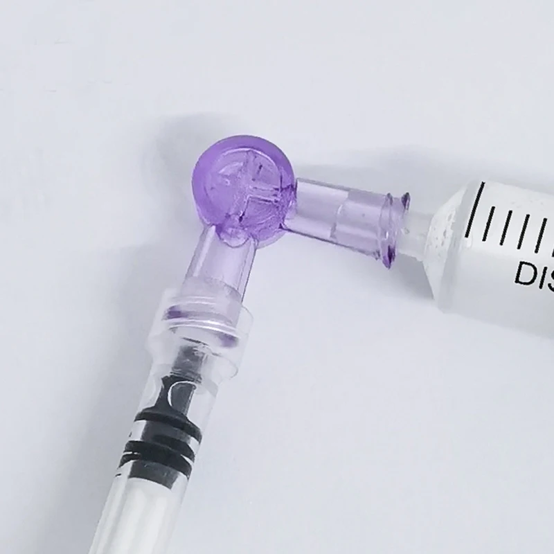 Two-way suction tube syringe flush adapter plug valve