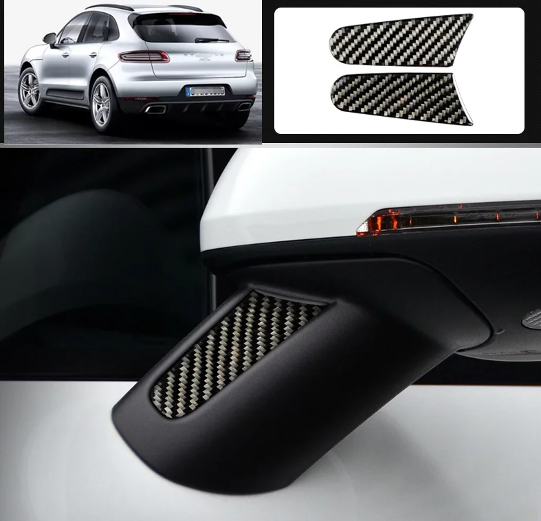 

For Porsche Macan 2014-2020 Carbon Fiber Exterior Rear View Mirror Base Moulding Cover Trim Car Accessories
