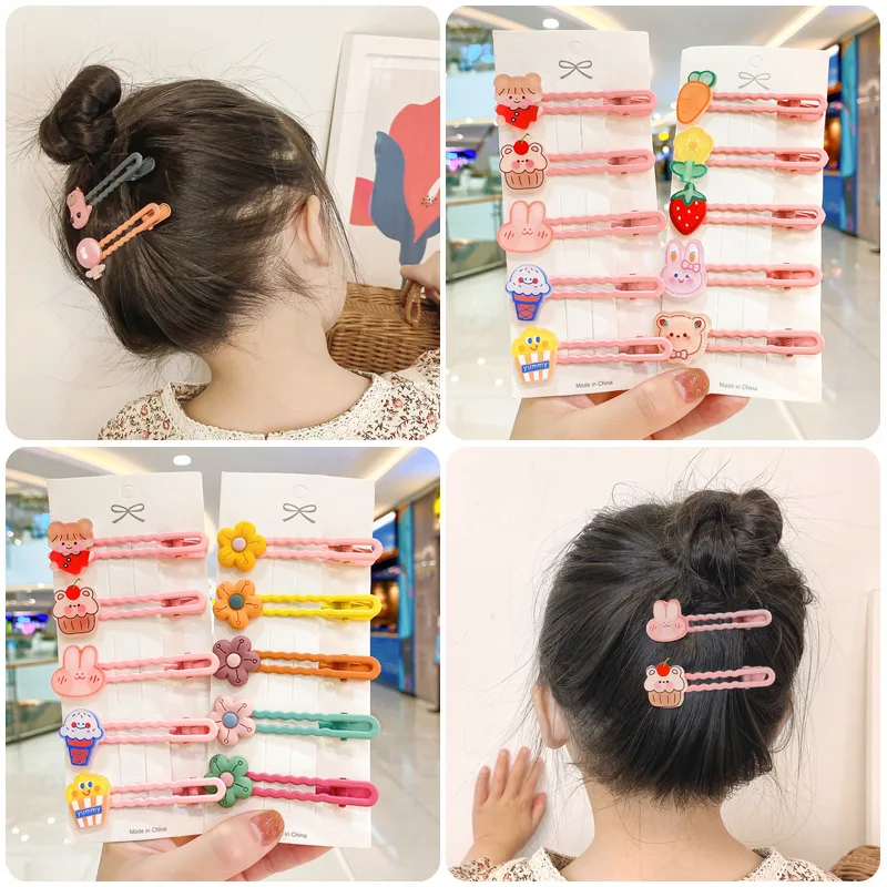 

1 set of cute cartoon animal fruit hairpins for girls, children's sweet hairpins, headbands, fashion hair accessories for girls