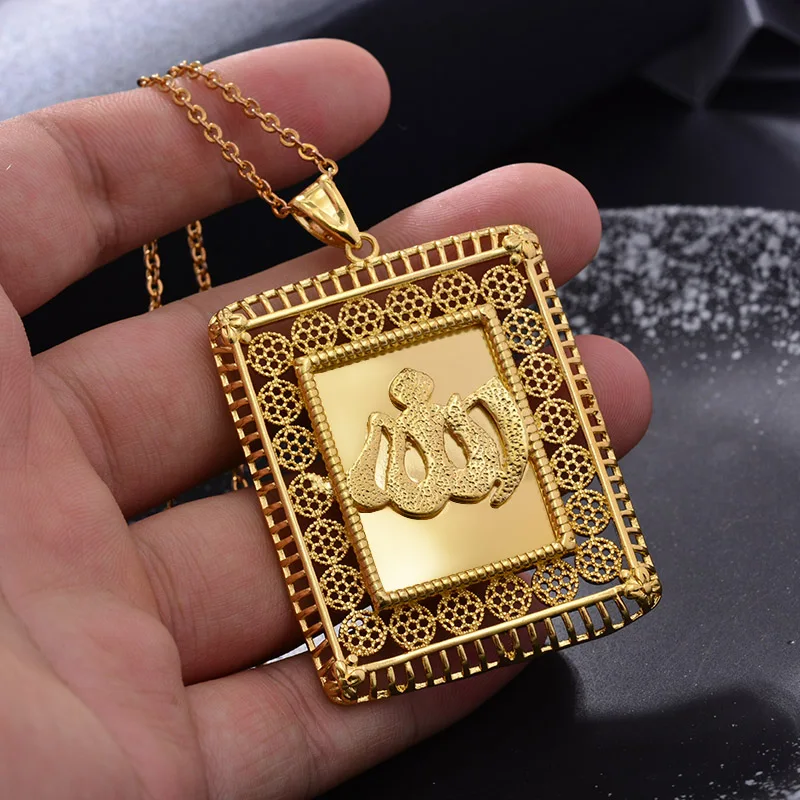 Big Allah New women gold color necklaces pendant chain Giving girl Friend gifts Party wear Jewelry