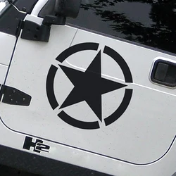 Noizzy Willys Star US Army Car Sticker Auto Decal Door Vinyl Reflective Black White for Jeep Wrangler Renegade Grand Cherokee