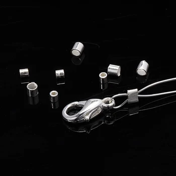20 sztuk 925 sterling Silver Crimp & koraliki końcowe 1.5mm, 2mm, 2.5mm srebrny Crimps srebrny koraliki końcowe do tworzenia biżuterii biżuteria ustalenia