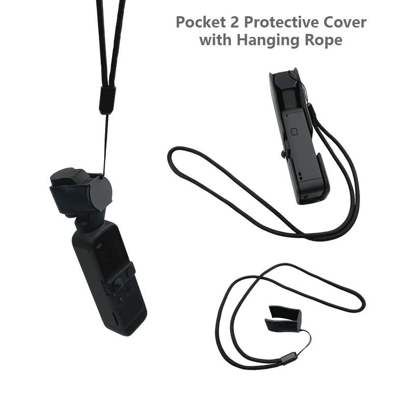 Pocket 2 Lens Cap with Hanging Rop Neck Lanyard for DJI Osmo Pocket 2 Camera Accessories  Lens Protective Cover Anti-Lose Straps